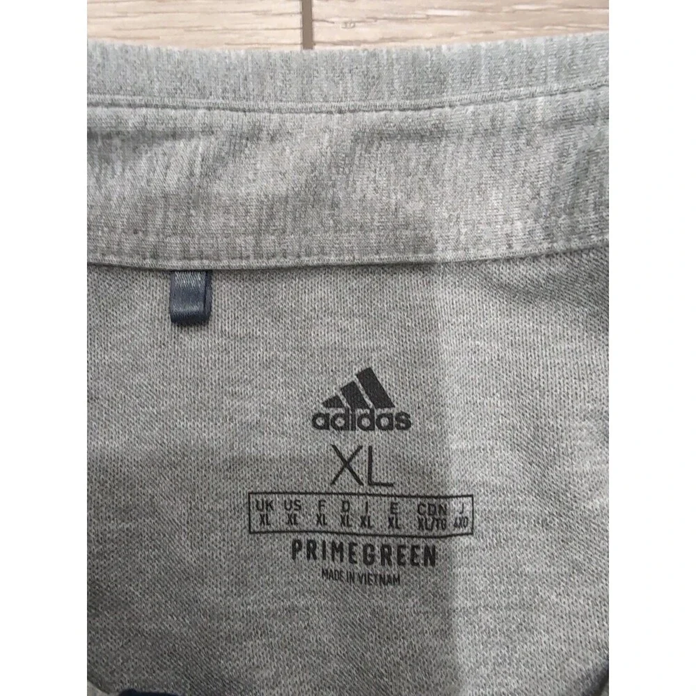 ADIDAS 3 BUTTON GOLF POLO LONG SLEEVE STRETCH PRIME GREEN MEN'S XL NAVY/GRAY
